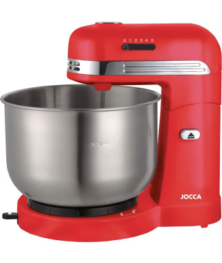 Robot pétrin - JOCCA - Bol en acier inoxydable 3,5 L - 5 vitesses - Rouge et gris