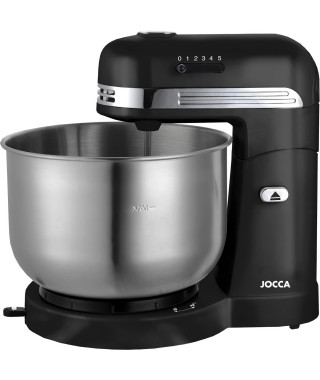 Robot pétrin - JOCCA - Bol en acier inoxydable 3,5 L - 5 vitesses - Noir et gris