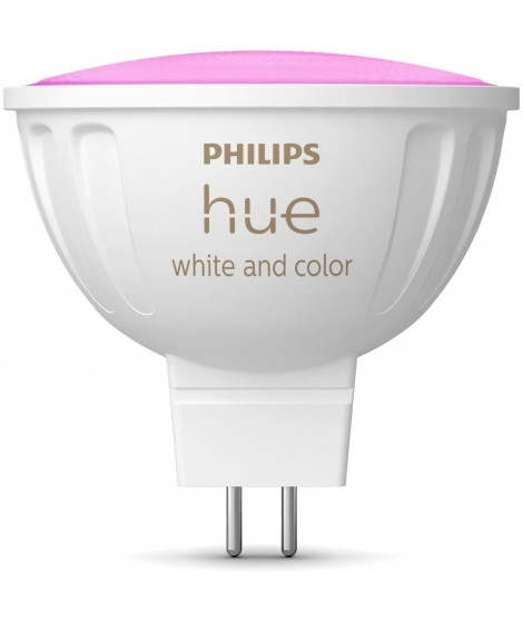 Ampoule connectée - PHILIPS HUE - MR16 - Lumiere blanche et colorée - Compatible bluetooth - Fonctionne avec App et voix
