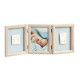 Cadre Photo Bois Double Empreinte Bébé - BABY ART - My Baby Touch - Kit Moulage Inclus - Cadeau Naissance