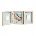 Cadre Photo Bois Double Empreinte Bébé - BABY ART - My Baby Touch - Kit Moulage Inclus - Cadeau Naissance