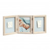 Cadre Photo Bois Double Empreinte Bébé - BABY ART - My Baby Touch - Kit Moulage Inclus - Cadeau Naissance