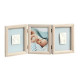 Cadre Photo Bois Double Empreinte Bébé - BABY ART - My Baby Touch - Kit Moulage Inclus - Cadeau Naissance