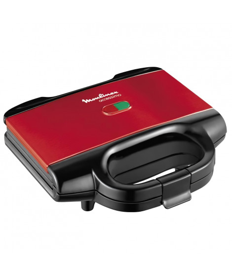 MOULINEX Appareil a croque-monsieur, 650 W, Plaques antiadhésives, Poignée thermoplastique, Loquet de fermeture, Accessimo SM…