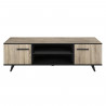 WAYNE Meuble TV - Contemporain - Décor chene brossé et noir mat - L 151,4 cm