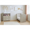 Chambre bébé complete - Lit 120x60 et commode a langer - BABY PRICE - SMILE - Chene silex