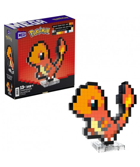 MEGA-Pok?mon-Salam?che-Coffret de construction r?tro 349 pi?ces - MEGA Pok?mon - HTH76