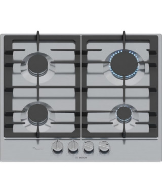 Table de cuisson a gaz - BOSCH Série 6 - 4 foyers - 52 x 58,2 x 4,5 cm - PCP6A5I90 - Inox