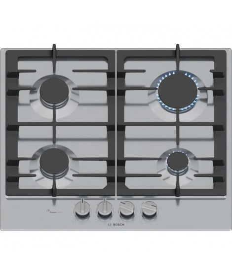 Table de cuisson a gaz - BOSCH Série 6 - 4 foyers - 52 x 58,2 x 4,5 cm - PCP6A5I90 - Inox