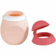BEABA Gourde bébé/enfant en silicone, BabySqueez' 2 en 1, 2 embouts (1er et 2eme age), 180 ml, Rose