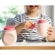 BEABA Gourde bébé/enfant en silicone, BabySqueez' 2 en 1, 2 embouts (1er et 2eme age), 180 ml, Rose