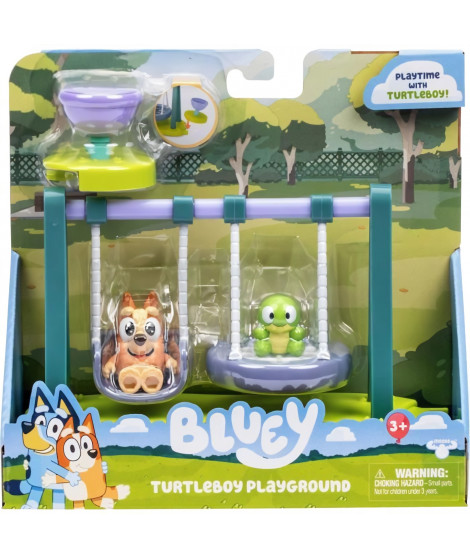 Aire de jeu - BLUEY - Bingo et Bébé Tortue - Mini parc - Balançoires incluses