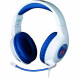 Casque gaming filaire - KONIX - PC, PS4, PS5, Switch, Xbox - Micro 45° - Câble 1,5 m - Blanc et bleu