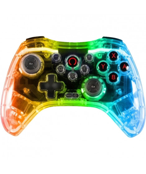 Konix - Manette sans fil Crystal Nintendo Switch, Switch OLED, PC et PS4
