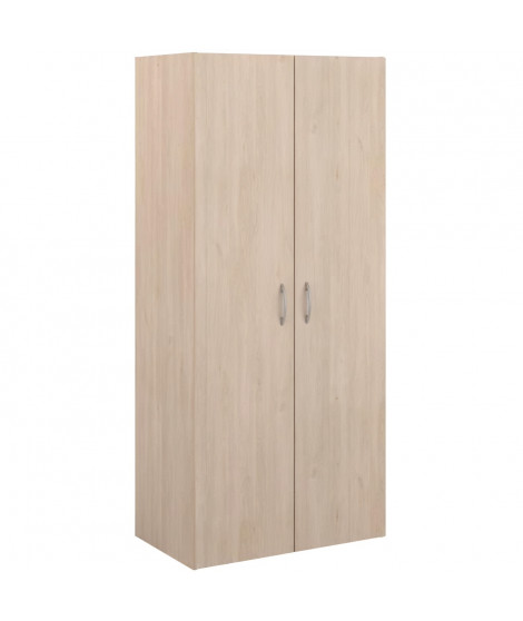 Armoire de chambre - EASY LIFE - Chene - 2 portes - 80,2 x 180 x 49,7 - PARISOT
