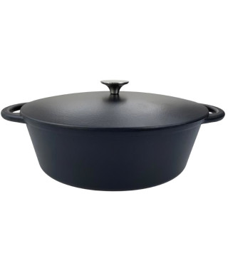 Cocotte en fonte - BAUMALU - 336408 - Ovale 33 cm - Noir mat