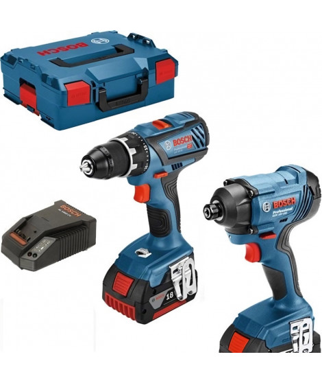 Kit BOSCH Perceuse-visseuse GSR 18V-28 + Visseuse a chocs GDR 18V-160 + 2 batteries 4.0Ah - L 06019G5107