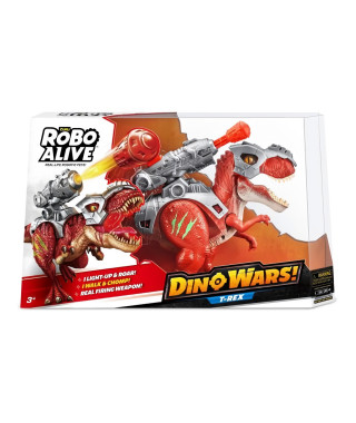 Dinosaure interactif - ZURU - ROBO ALIVE Dino Wars T-Rex - Marche et rugit - Armure défensive - Lance-missile