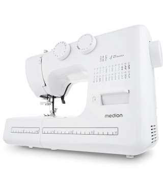 Machine a Coudre - MEDION - SM 60 - 62W - 24 Points + Points Doubles - 700 tr/min - LED - Blanc