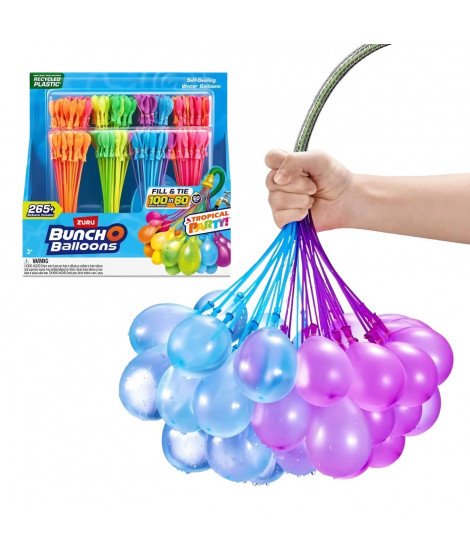 Ballons a eau - ZURU BUNCHO BALLOONS - Tropical Party - 265 ballons - Fermeture automatique - Pret en 60 sec