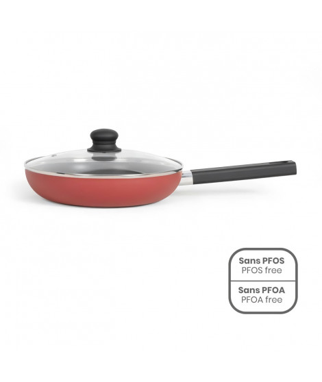 Sauteuse 26 cm - LIVOO - MEP153R - Antiadhésif sans PFOA ni PFOS - Manche silicone - Tous feux dont induction