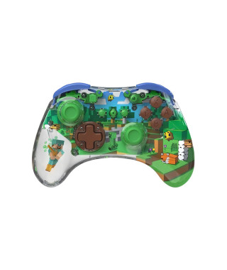 PDP - Minecraft Manette sans fil Realmz pour Nintendo Switch et Switch OLED - Forest Biome - Transparent