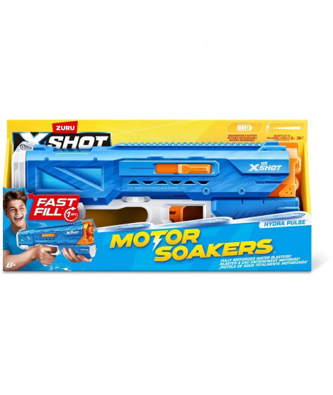 Pistolet a eau motorisé - ZURU - X-SHOT Hydra Pulse - Remplissage rapide - Batterie rechargeable - Portée 9 m - Réservoir 650 ml
