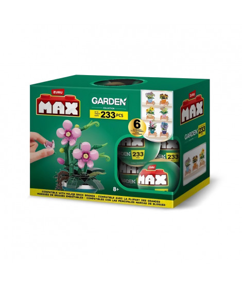 Set de construction - ZURU - Garden Pot Plants - 233 pieces max - 6 designs - Pot et support inclus