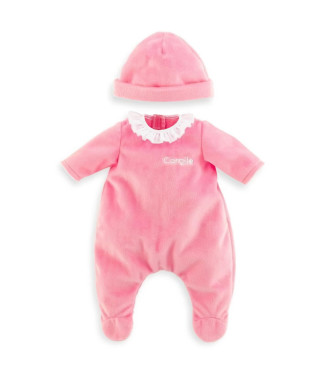 Pyjama Rose et Bonnet - COROLLE - Vetements - Pour Poupon 30cm - Des 18 mois