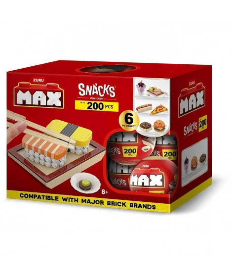 Set de construction - ZURU - Snack - 200 pieces max - 6 snacks - Burger, glace ou sushi