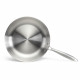 Brigade - Poele en acier inoxydable 28 cm - LIVOO - MEP159 - Acier inoxydable Triply - Tous feux dont induction - Made in France