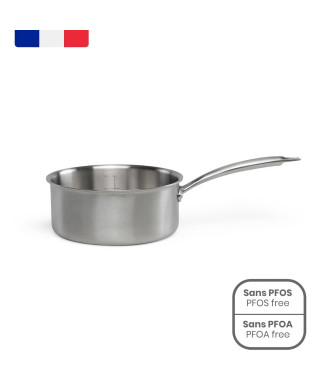 Brigade - Casserole en acier inoxydable 18 cm - LIVOO - MEP160 - Acier inoxydable Triply - Tous feux dont induction - Made in…