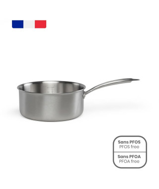 Brigade - Casserole en acier inoxydable 20 cm - LIVOO - MEP161 - Acier inoxydable Triply - Tous feux dont induction - Made in…