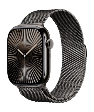 Apple Watch Series 10 GPS + Cellular - 46mm - Boîtier Slate Titanium - Bracelet Slate Milanese Loop - M/L