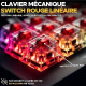 Clavier Gamer sans fil - The G-Lab - KEYZ TITAN - Mécanique (Switch Rouge) - Azerty - Triple mode - RGB - Blanc
