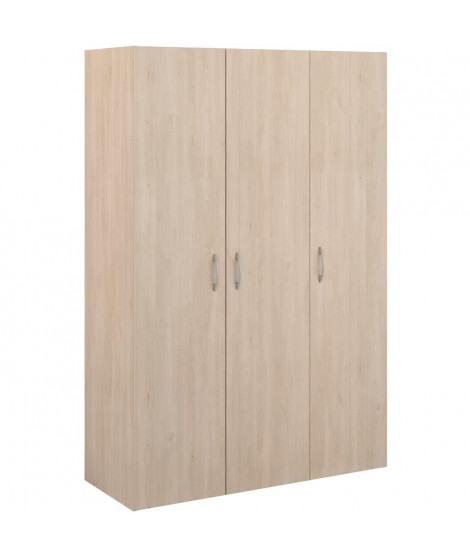 Armoire de chambre - EASY LIFE - Chene - 3 portes - 120,2 x 180 x 49,7 - PARISOT