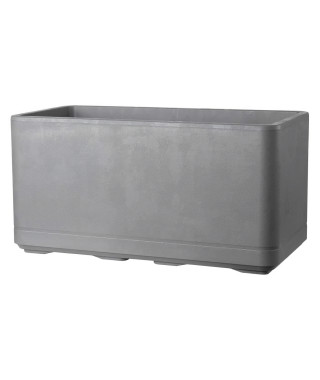 Jardiniere Muret - DEROMA - Cosmo - Ashgrey -  A réserve d'eau - Roulettes - 78 cm