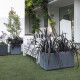 Jardiniere Muret - DEROMA - Cosmo - Ashgrey -  A réserve d'eau - Roulettes - 78 cm