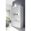 Vitrine - BASICO - 4 portes - Blanc laqué brillant - 101 x 42 x 161 cm