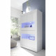 Vitrine - BASICO - 4 portes - Blanc laqué brillant - 101 x 42 x 161 cm