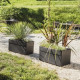 Jardiniere - CAREL - Gris anthracite - 63 L - 78 x 39 x H.39 cm - EDA - Avec roulettes - Extérieur ou intérieur