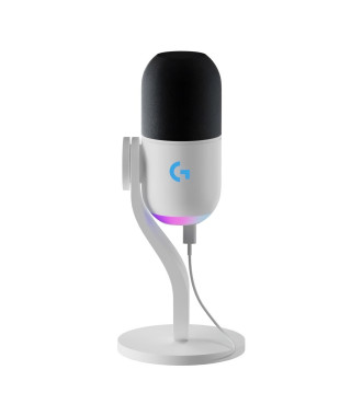 Microphone Logitech G Yeti GX gaming RVB dynamique avec LIGHTSYNC pour PC/Mac - Blanc