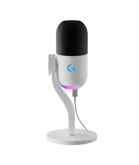 Microphone Logitech G Yeti GX gaming RVB dynamique avec LIGHTSYNC pour PC/Mac - Blanc