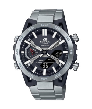 Montre - CASIO - ECB-2000D-1AEF - 51mm - Argent - Bluetooth - Solaire - Étanche 10 bars