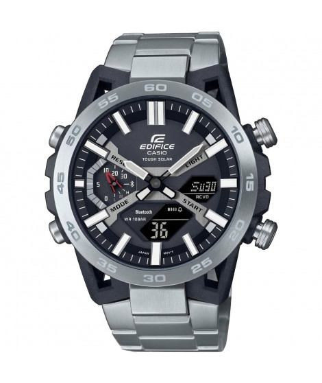Montre - CASIO - ECB-2000D-1AEF - 51mm - Argent - Bluetooth - Solaire - Étanche 10 bars