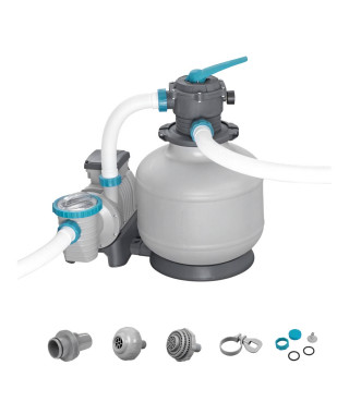 Filtre a sable / pompe de filtration pour piscine jusqu'a 66 m3 - Bestway -11 355 L/h - Avec préfiltre