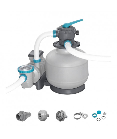Filtre a sable / pompe de filtration pour piscine jusqu'a 66 m3 - Bestway -11 355 L/h - Avec préfiltre
