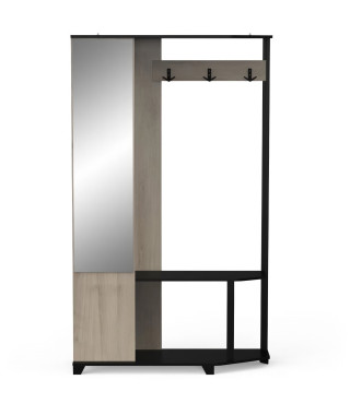Vestiaire manteaux - SCHUSTER - Chene Kronberg / Noir - 108,4 x 33,9 x 183,8 cm - DEMEYERE