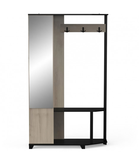 Vestiaire manteaux - SCHUSTER - Chene Kronberg / Noir - 108,4 x 33,9 x 183,8 cm - DEMEYERE