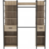 Kit dressing placard extensible - RIGA - Chene Kronberg / Noir mat - 179 x 47,9 x 207,5 cm - DEMEYERE